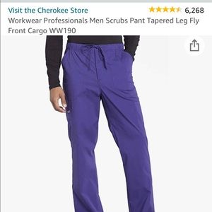 Mens Cherokee Scrub Pants. Size Large. Color Grape. Never worn but not tags